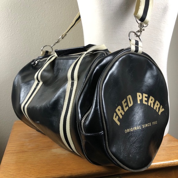 Fred Perry Bags Vintage Fred Perry Duffle Bag Black And White